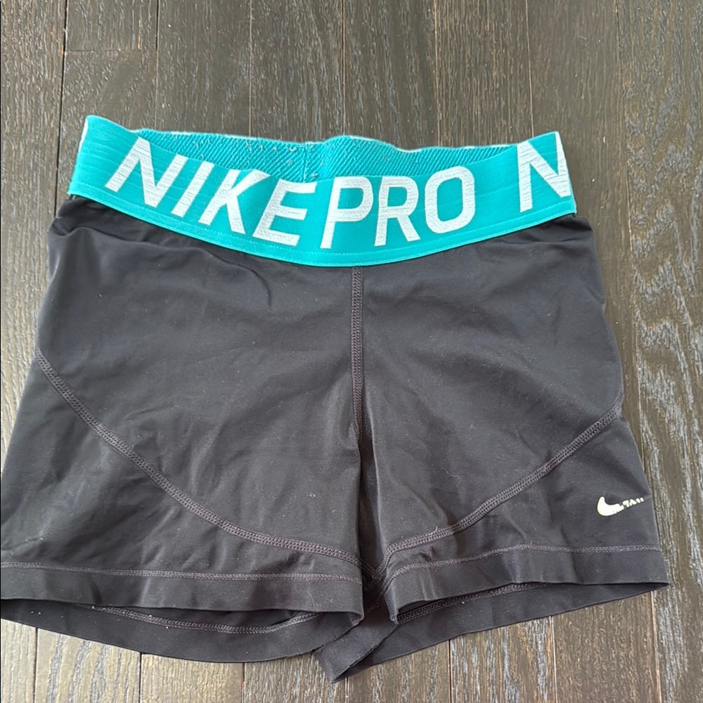 Nike Black and Blue Athletic Shorts